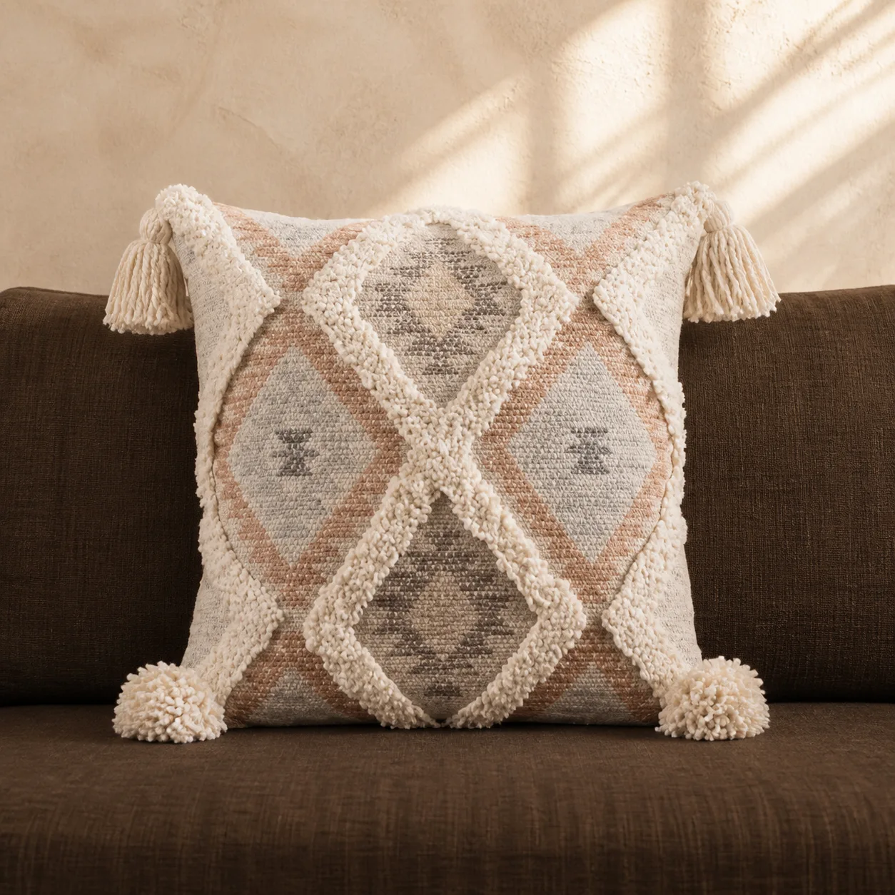 Tufted diamond cushion cover sample